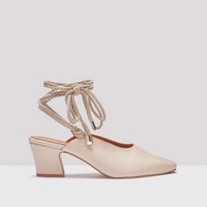 MIISTA LONDON HOPE OAT LEATHER HEELS 8 BEIGE/CREAM